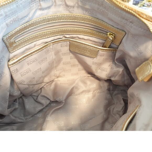 Michael Kors Gansevoort Cognac Leather Satchel Tote Summer Bag - Picture 6 of 10